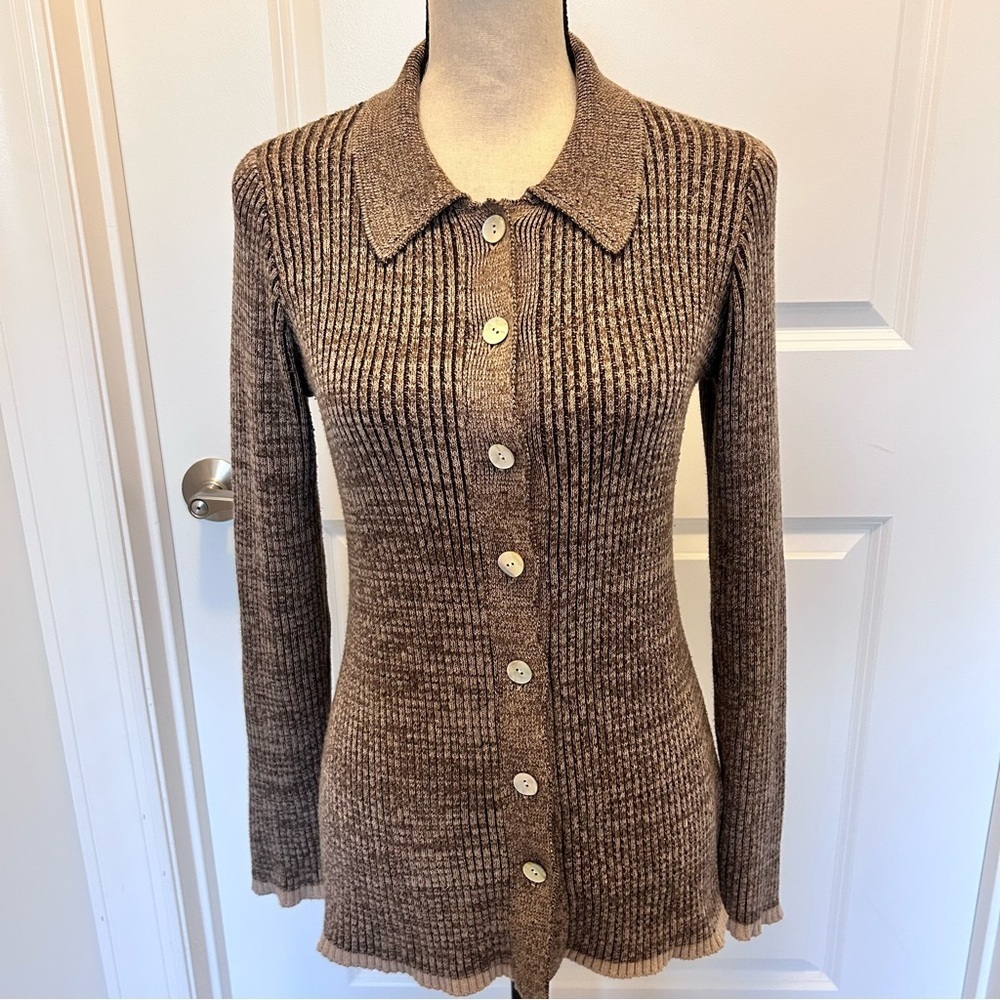 Rails Ribbed Button-Down Cardigan Sweater SZ M